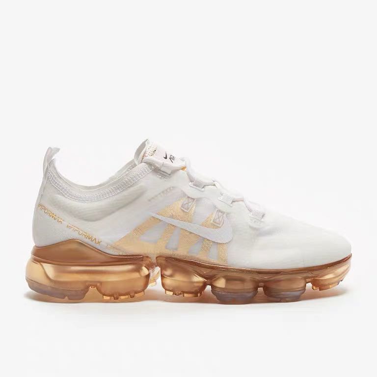 2019 Nike Air VaporMax White Gold Shoes - Click Image to Close